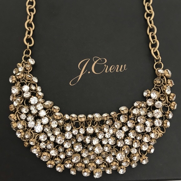 J. Crew Jewelry - J Crew crystal bib necklace in gold